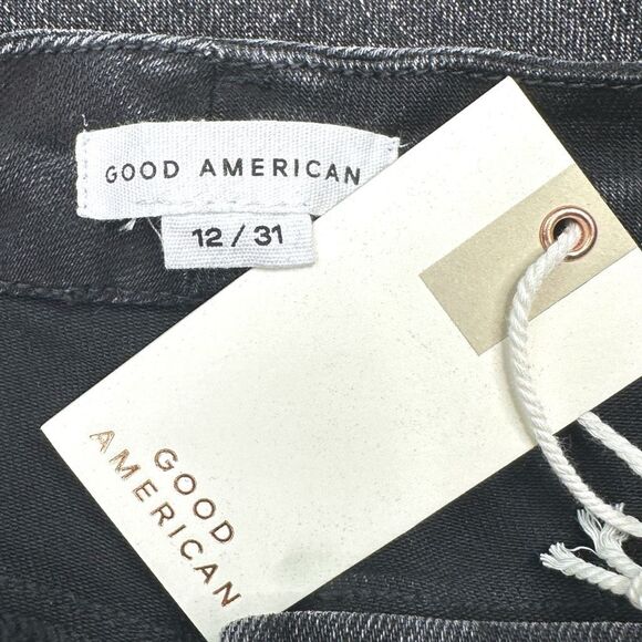Good American Good Waist Slit Waistband Skinny Jeans - Size 12/31 - Black155 - Picture 8 of 9